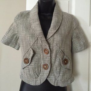Covet Button Up Short Blazer rayon & polyester S